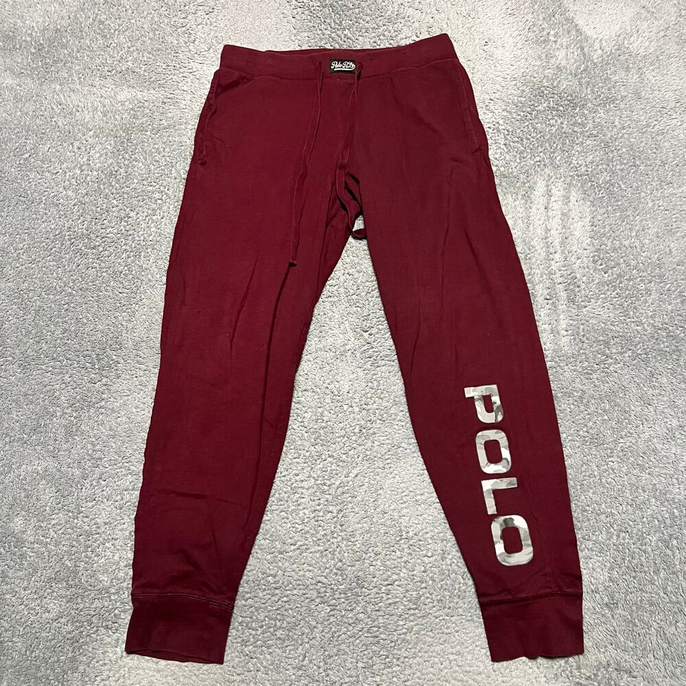 Polo Ralph Lauren Sleep Pants Mens Medium Knit Lounge Pajama Cotton Maroon